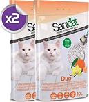 Sanicat Duo Vanilya Ve Mandalin Kokulu Doğal Kedi Kumu 10 Lt X2 Adet