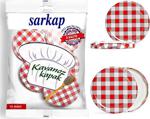 Sarkap 12 Paket 10Lu Hijyenik Poşetli Kavanoz Kapağı -Kırmızı Ekose