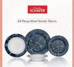 Schafer Alize 24 Parça 6 Kişilik Yemek Takımı Kobalt -KOB01