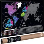 Scratch Map Eyaletli Bayraklı 2020 Versiyon Kazınabilir Dünya Haritası En Büyük Boy 70X100 Yeni Ürün