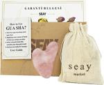 Seay Kese + Pembe Kuvars Kalp Guasha Yüz Masaj Aleti Premium Kutulu
