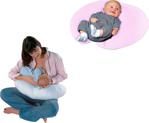 Sema Bebe Emzirme ve Bebek Destek Minderi - Mavi