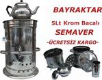 Semaver Tek Musluk Piknik Çay Semaveri Odunlu Demlikli 5 Lt