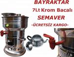 Semaver Tek Musluk Piknik Çay Semaveri Odunlu Demlikli 7 Lt