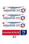 Sensodyne Hassasiyet & Diş Eti Güçlü Diş Etleri 75 ml x3 Adet Diş Macunu