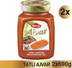 Sera Gurme 690 Gr 2'Li Cam Kavanoz Tatlı Kahvaltılık Ajvar Sosu