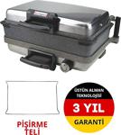 Sermelex Jumbo Granit Grill (Inox) Pan Dahil - Silex Bazlama Lahmacun Pizza Izgara Tost Makinesi