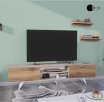 Shila Home Tv Ünitesi - Tv Sehpası Kumtaşı & Empoli Ceviz 180 Cm