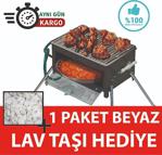 Simkor Tüplü Mangal Soba Tasarımlı Cam Fırınlı Lav Taşı Hediyeli Büyük Boy