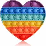 Sisbro Toys Bubble Pop, Pop It, Push Bubble, Fidget, Özel Duyusal Stressiz Oyuncak Kalp Gökkuşağı