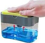 Sıvı Sabunluk Sıvı Deterjanlık Pompalı Sünger Hazneli Sıvı Sabun Dispenseri 380Ml