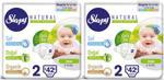 Sleepy Bebek Bezi Naturel 2 Numara-beden Mini 3-6 Kg 42 Li 2 Paket 84 Adet