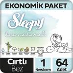 Sleepy Bio Natural 1 Numara Newborn 64'Lü Ekonomik Paket Bebek Bezi