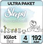 Sleepy Bio Natural 4 Numara Maxi 192'Li Külot Bez