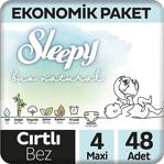 Sleepy Bio Natural 4 Numara Maxi 48'Li Ekonomik Paket Bebek Bezi