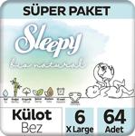 Sleepy Bio Natural 6 Numara Xlarge 64'Lü Külot Bez