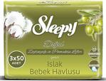 Sleepy Doğal Zeytinyağlı Islak Bebek Havlusu 3 X 50 Adet