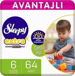 Sleepy Extra Avantajlı Bebek Bezi 6 Numara Xlarge 64 Adet