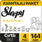 Sleepy Extra Günlük Aktivite 4 Numara Maxi 144'Lü Bebek Bezi