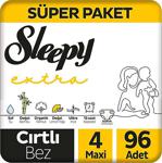 Sleepy Extra Günlük Aktivite 4 Numara Maxi 96'Lı Bebek Bezi