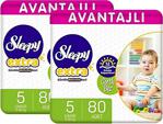 Sleepy Extra Günlük Aktivite 5 Numara Junior 80'Li 2 Paket Bebek Bezi