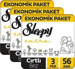 Sleepy Extra Günlük Aktivite Bebek Bezi 3 Numara Midi Ekonomik Paket 3 X 56 Adet