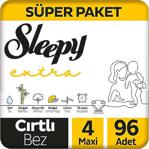 Sleepy Extra Günlük Aktivite Süper Paket Bebek Bezi 4 Numara Maxi 96 Adet