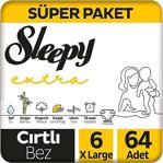 Sleepy Extra Günlük Aktivite Süper Paket Bebek Bezi 6 Numara Xlarge 64 Adet