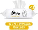 Sleepy Extra Hassas 70 Yaprak 12'Li Paket Islak Havlu