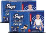 Sleepy Jeans 3 Numara Midi 34'lü 2 Paket Külot Bez