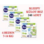 Sleepy Külot Bez 4 Beden 7-14 Kg 240 Adet