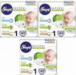 Sleepy Natural 1 Numara Yenidoğan Jumbo 40'lı 3 Paket Bebek Bezi