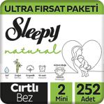 Sleepy Natural 2 Numara Mini 84'lü Jumbo 3 Paket Bebek Bezi