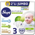 Sleepy Natural 3 Numara Midi 68'li Jumbo Paket Bebek Bezi