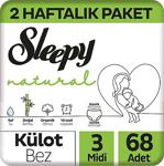 Sleepy Natural 3 Numara Midi 68'Li Külot Bez