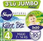 Sleepy Natural 4 Numara Maxi 30 Adet 3'lü Paket Külot Bez