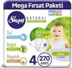 Sleepy Natural 4 Numara Maxi 90\'Lı 3 Paket Bebek Bezi