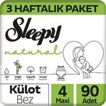 Sleepy Natural 4 Numara Maxi 90'Lı Külot Bez Bebek Bezi