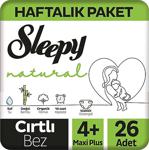 Sleepy Natural 4+ Numara Maxi Plus 26'lı Bebek Bezi