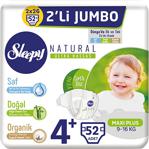 Sleepy Natural 4+ Numara Maxi Plus 52'li Jumbo Paket Bebek Bezi