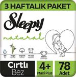 Sleepy Natural 4+ Numara Maxi Plus 78'li Bebek Bezi