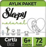 Sleepy Natural 6+ Numara X Large Plus 72'Li Bebek Bezi