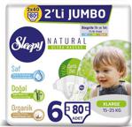 Sleepy Natural 6 Numara Xlarge 40'lı Jumbo 2 Paket Bebek Bezi