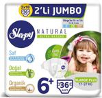 Sleepy Natural 6+ Numara Xlarge Plus 36'lı Jumbo Paket Bebek Bezi