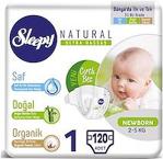 Sleepy Natural Bebek Bezi 1 Beden Numara Yenidoğan 2-5Kg 120 Adet