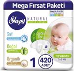 Sleepy Natural Bebek Bezi 1 Numara Yenidoğan 420 Adet