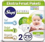 Sleepy Natural Bebek Bezi 2 Numara Mini 210 Adet