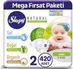 Sleepy Natural Bebek Bezi 2 Numara Mini 420 Adet