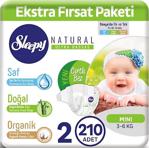 Sleepy Natural Bebek Bezi 2 Numara Mini Ekstra Fırsat Paketi 210 Adet