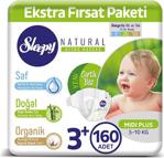 Sleepy Natural Bebek Bezi 3+ Numara Midi Plus 160 Adet